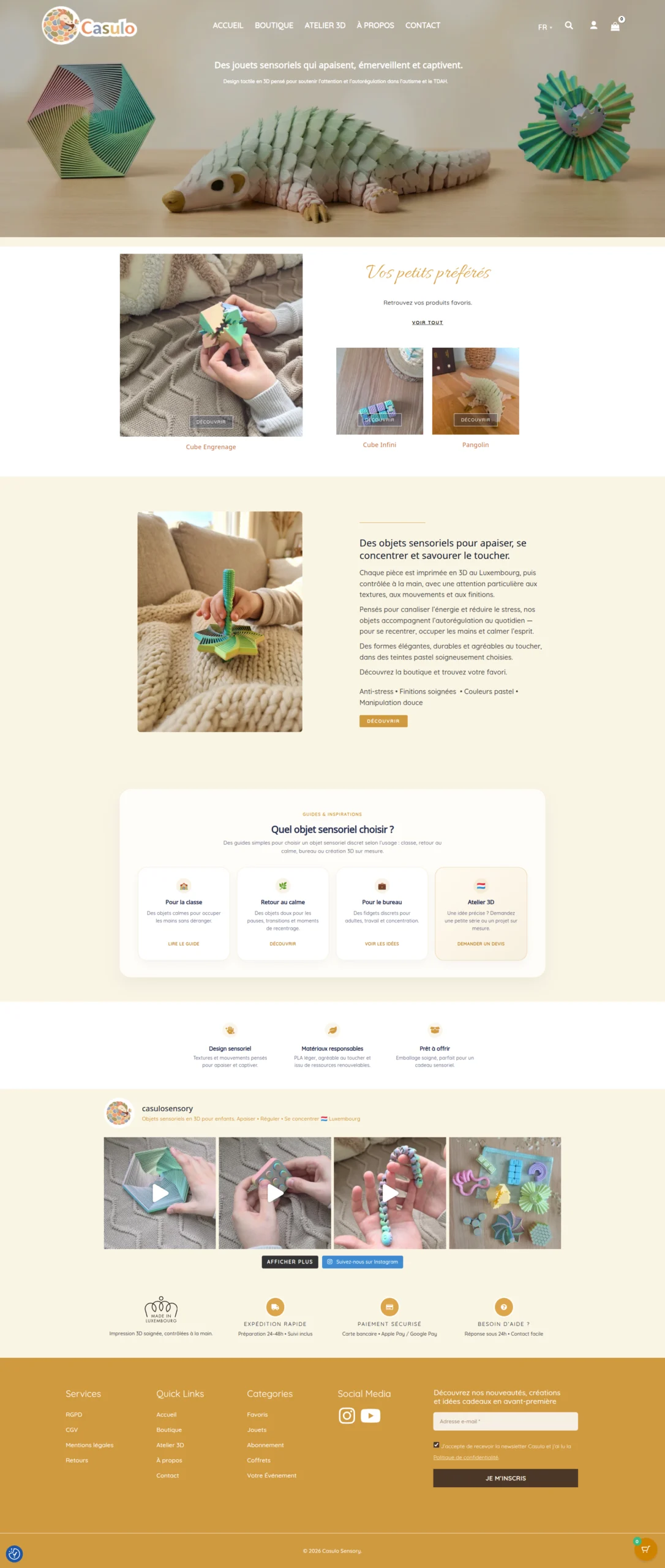 Capture du site Casulo Sensory